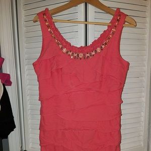 Coral beaded dress